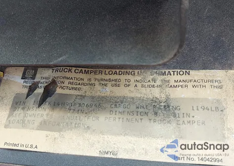 1983 Chevrolet K10 from USA, damaged, VIN 1GCEK14H9DF306946